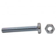 M6 x 50mm ZP Machine Screws & Nuts 3 pack