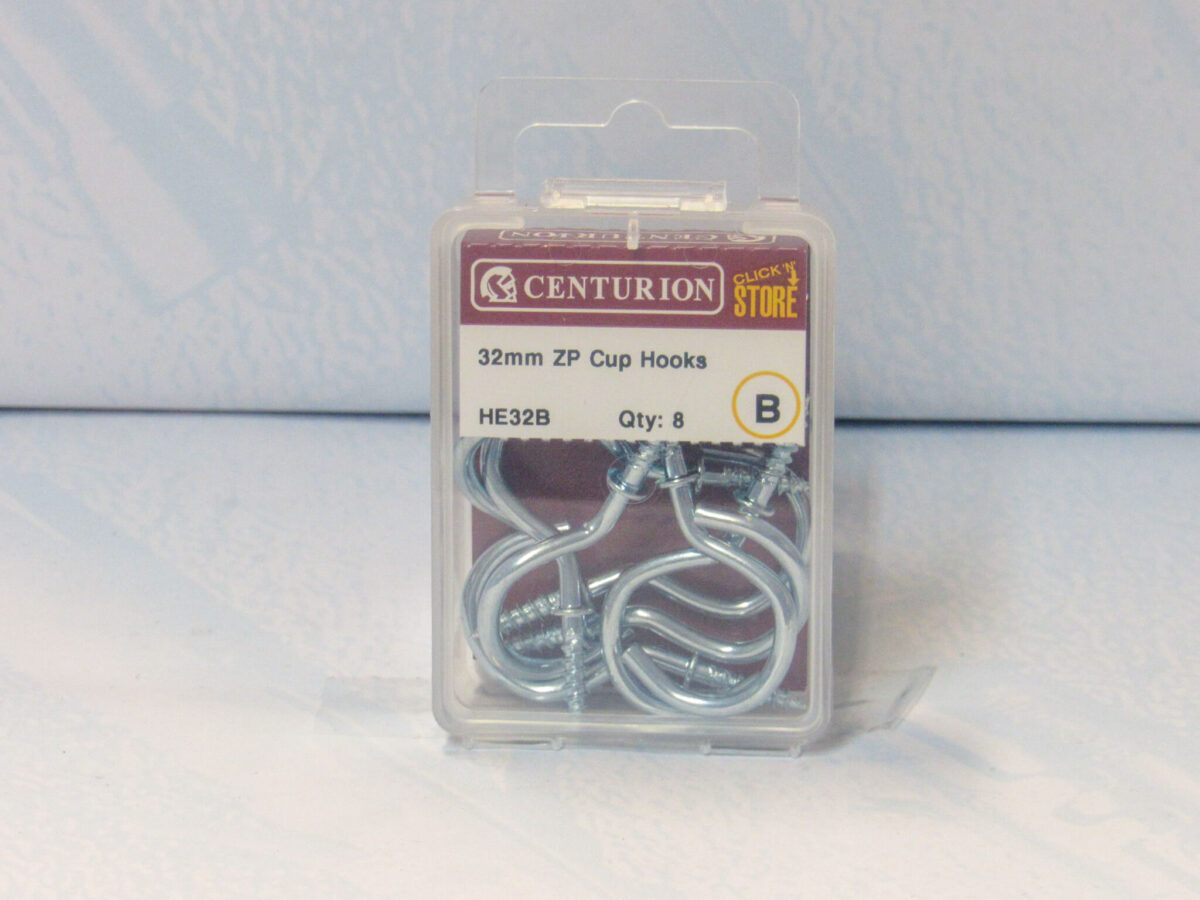 32mm ZP Shouldered Cup Hooks 8 pack - Image 2