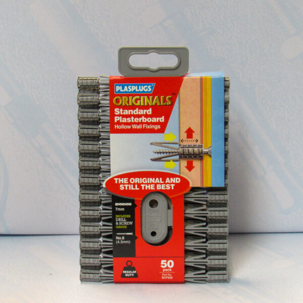 Plasplugs Standard Shipping Plasterboard Hollow Wall Fixings (50 pack)