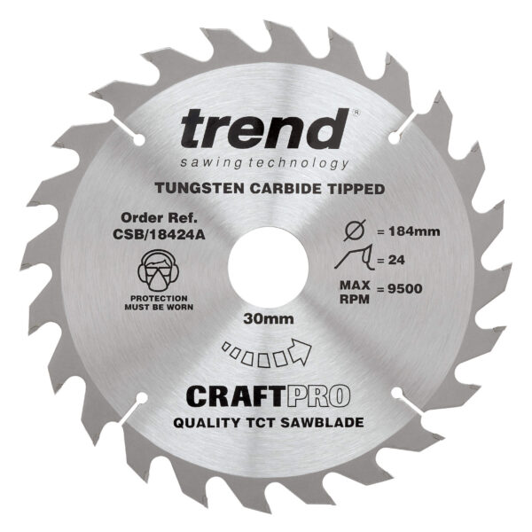 Trend 184mm X 24t X 30mm Craft Blade