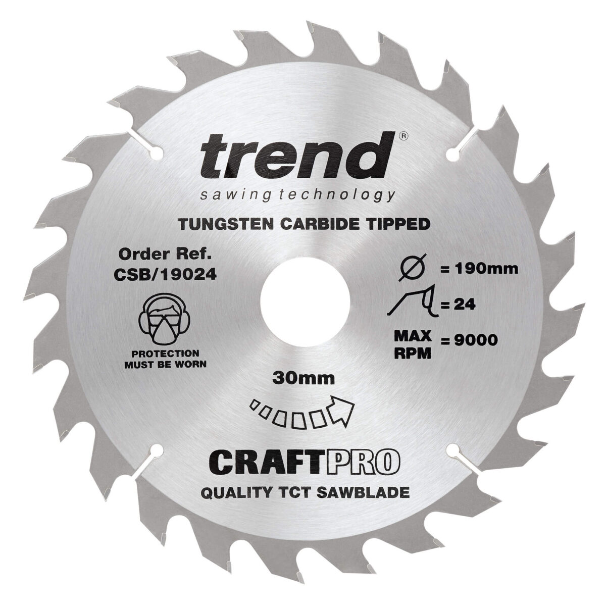 Trend 190mm X 24t X 30mm Craft Blade - Image 2