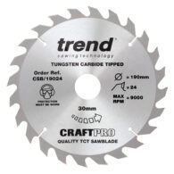 Trend 190mm X 24t X 30mm Craft Blade