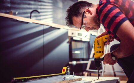 Man working on DIY home project